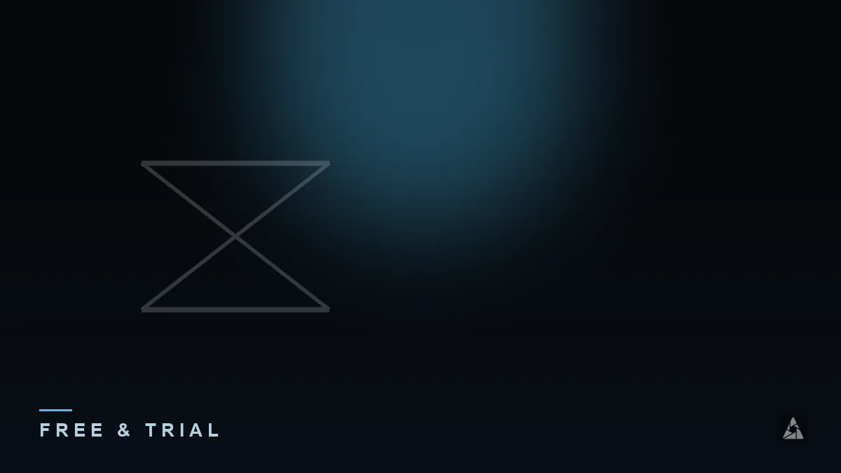 Dark abstract banner with an hourglass icon, illustrating the topic of “Is Free IPTV Real? What to Know Before You Try It”