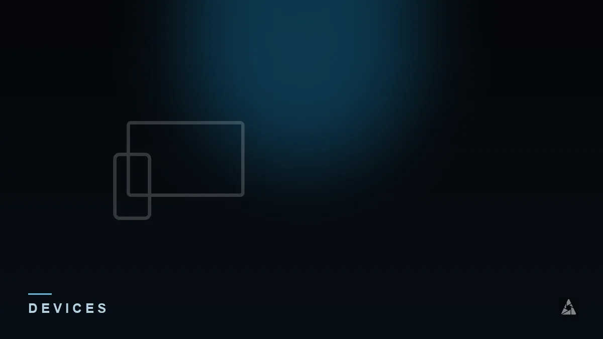 Dark abstract banner with overlapping TV and phone device icons, illustrating the topic of “IPTV on Firestick: How It Works and What to Check”