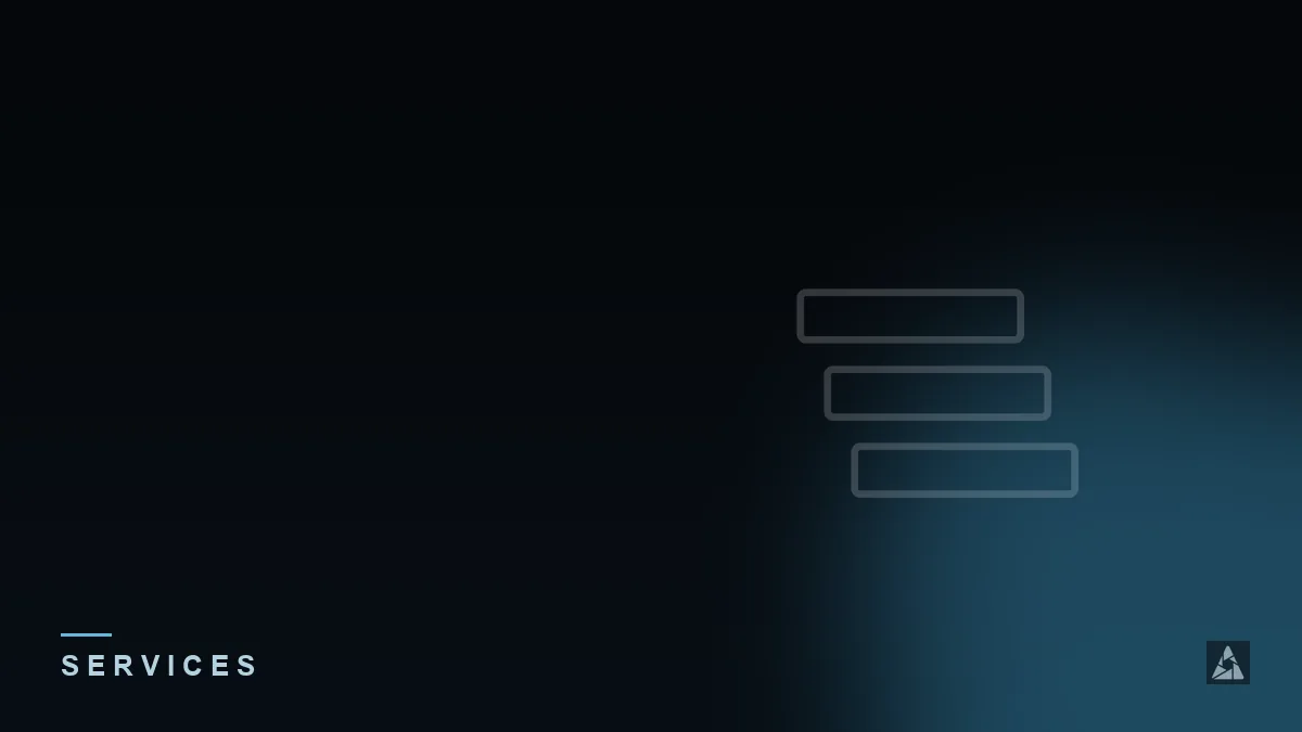 Dark abstract banner with a layered stack icon, illustrating the topic of “IPTV Service: A Complete Guide”
