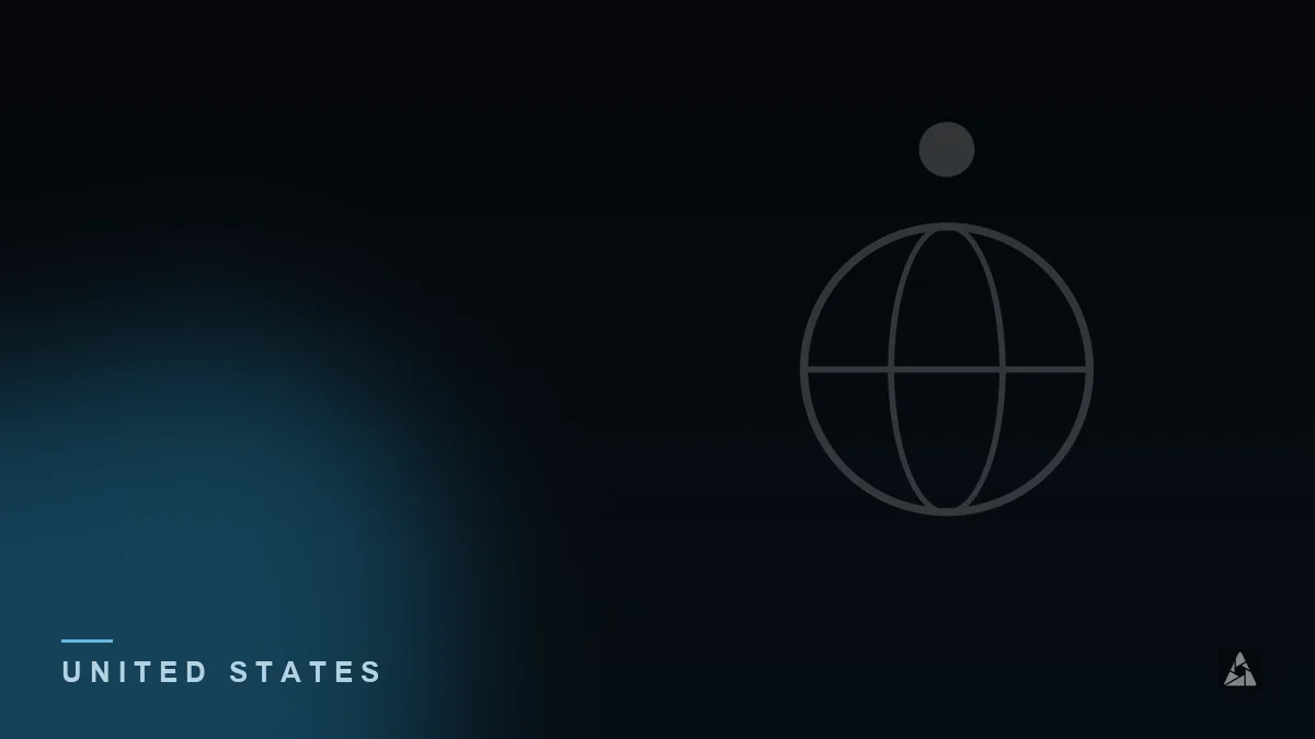 Dark abstract banner with a globe with a location marker, illustrating the topic of “IPTV in the United States: What to Know”