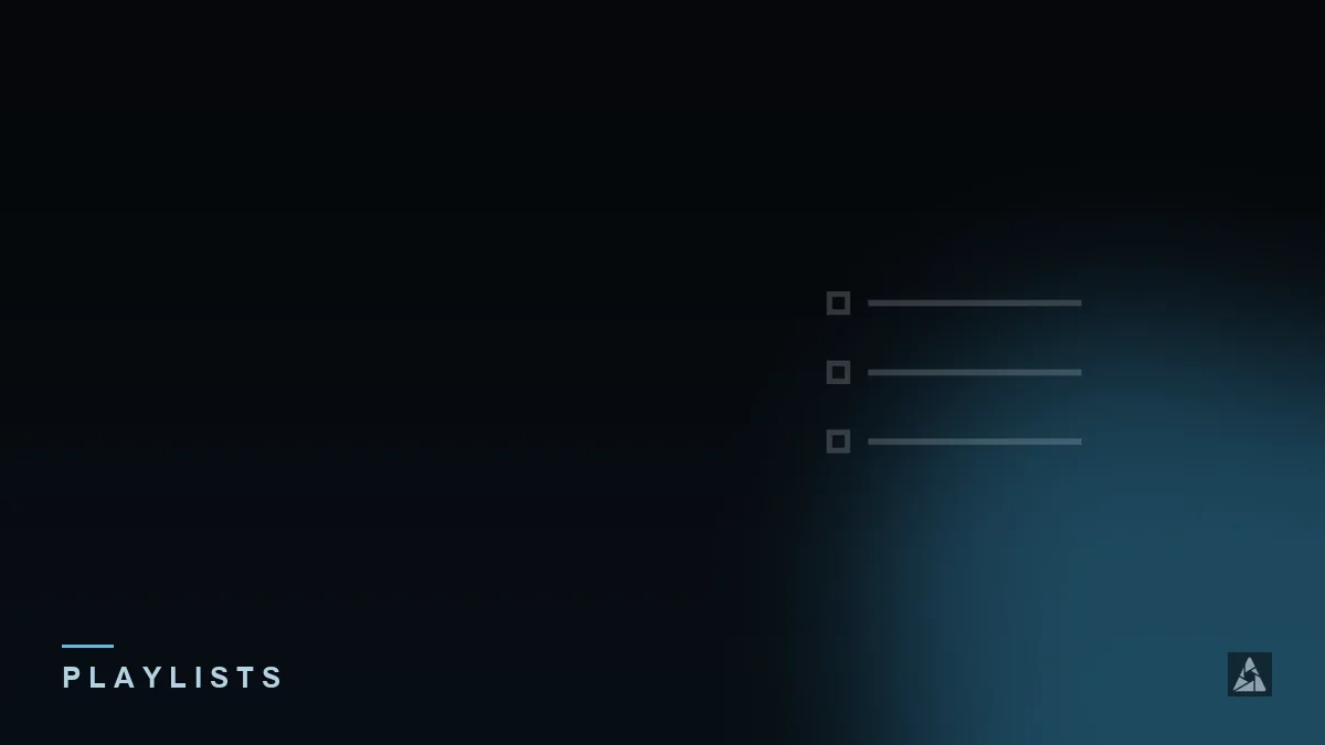 Dark abstract banner with a playlist line icon, illustrating the topic of “Choosing M3U IPTV: A Practical Guide”