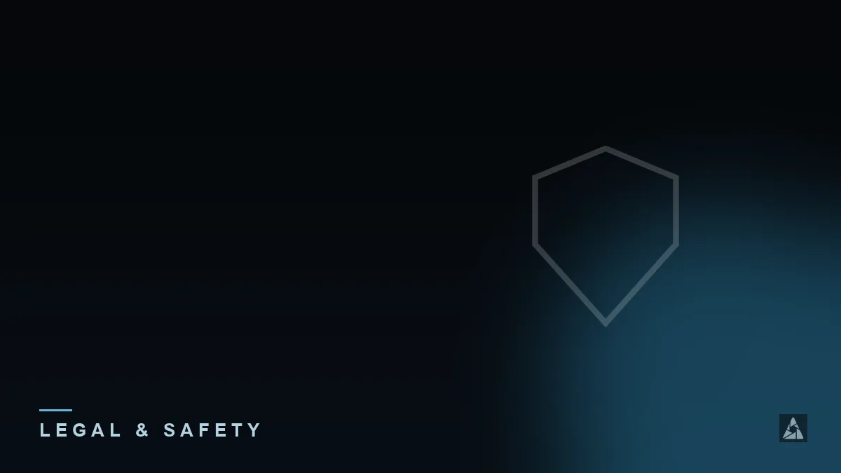 Dark abstract banner with a shield icon, illustrating the topic of “What Counts as Illegal Streaming?”