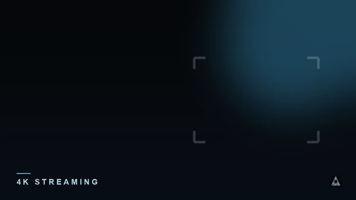Dark abstract banner with corner focus brackets representing high resolution, illustrating the topic of “IPTV in 4K: What It Actually Requires”