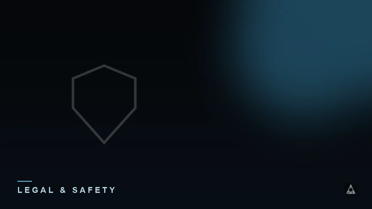 Dark abstract banner with a shield icon, illustrating the topic of “Is IPTV Legal in the USA?”