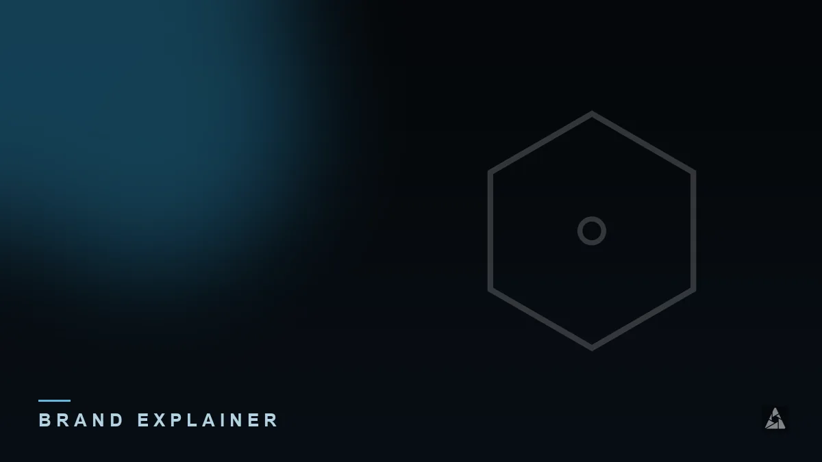 Dark abstract banner with a generic service badge, illustrating the topic of “OneIPTV: What the Name Refers To”
