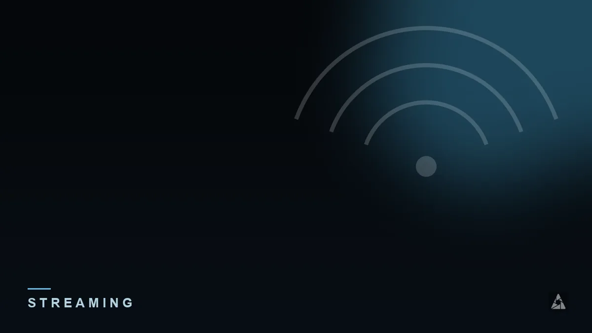 Dark abstract banner with broadcast signal waves, illustrating the topic of “Watching Premier League Football via IPTV”
