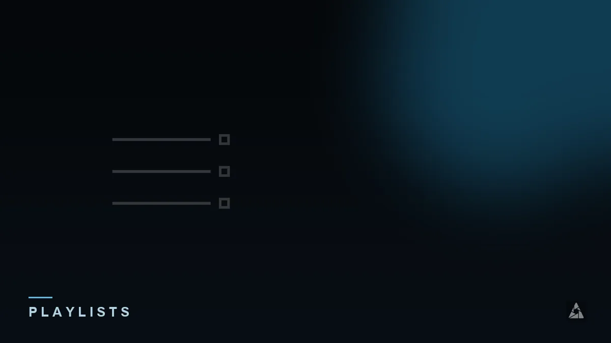 Dark abstract banner with a playlist line icon, illustrating the topic of “Public IPTV Playlists: What They Are and Why They're Risky”